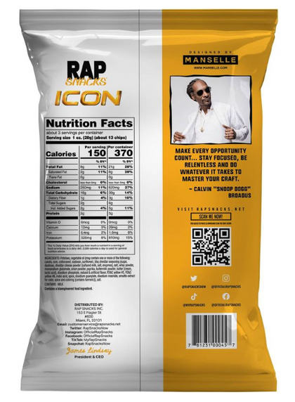 Rap Snacks Cheddar Barbeque Snoop Dogg - 2.5oz