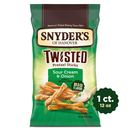 Snyder's of Hanover, Sour Cream & Onion Twisted Pretzel Sticks, 12 Oz