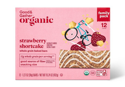 Organic Strawberry Shortcake Whole Grain Baked Bar - 12ct - Good & Gather™