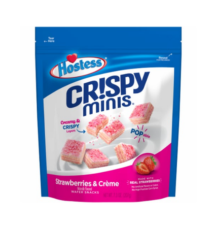 Hostess® Crispy Minis Strawberries & Creme Wafer Snacks