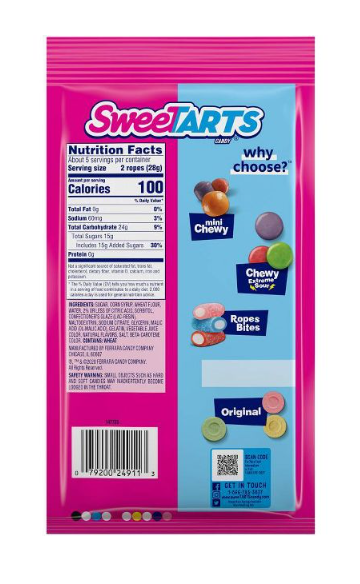 SweeTARTS Ropes Cherry Punch Peg Candy - 5oz