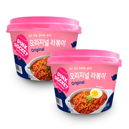 Korean Tteokbokki Pink Rocket Rice Cake with Ramen Noodle (2)