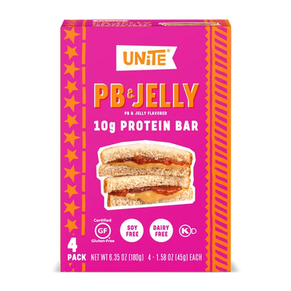 Unite Food, Natural Ingredient Protein Breakfast Bar, Peanut Butter and Jelly, Cont. 4, 1.59 oz.