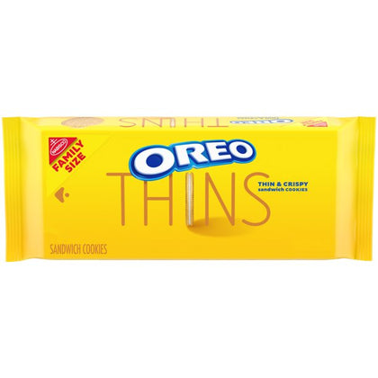 OREO Thins Golden Sandwich Cookies, Family Size, 13.1 oz