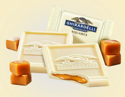 GHIRARDELLI White Chocolate Squares with Caramel Filling, 8.9 OZ