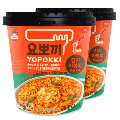 Yopokki Kimchi Rabokki Cup I Ramen Noodle Tteokbokki Topokki Rice Cakes (2)