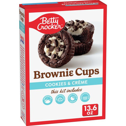 Betty Crocker Brownie Cups Mix, Cookies and Crème, 13.6 oz