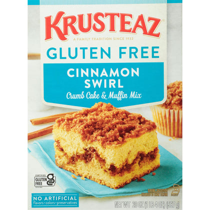 Krusteaz Gluten Free Cinnamon Swirl Crumb Cake & Muffin Mix, 20 o