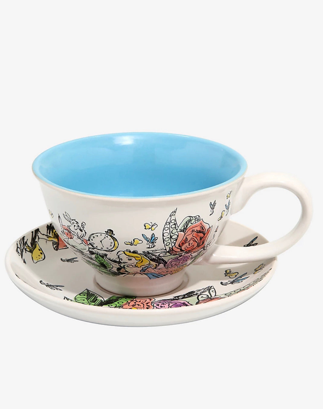 Juego de té de cerámica de Alicia en el país de las maravillas para madre e  hijo, taza de café y plato, taza de dibujos animados, y conejo Alices,  nuevo producto 