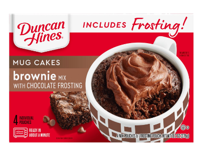 Duncan Hines Mug Cakes Brownie Mix with Chocolate Frosting - 13.2 OZ