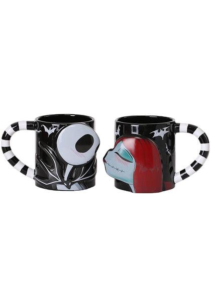 Extraño Mundo De Jack Set De Tazas Jack Y Sally Beso